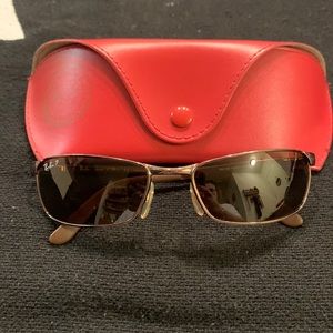Vintage Brown Metal Flight Ray-Ban Sunglasses with case